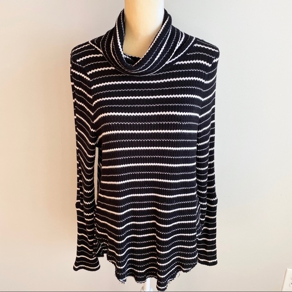 We the Free Free People striped raw hem turtleneck - Picture 4 of 8
